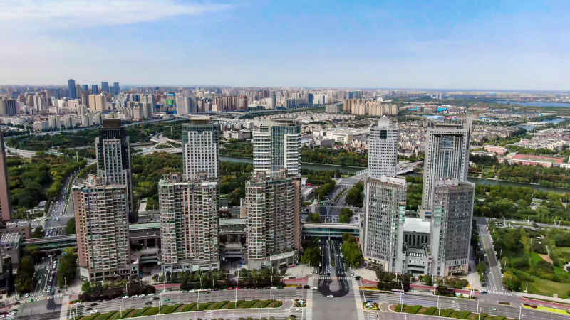 河南郑州城市风光航拍摄影图