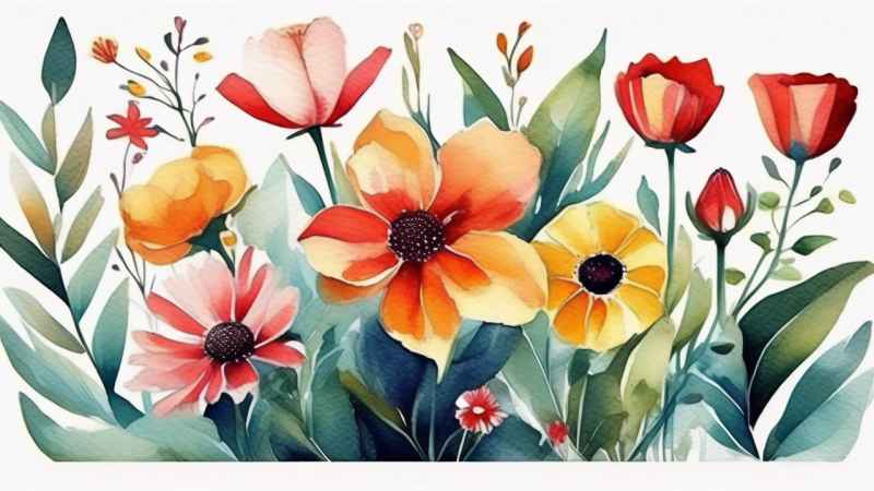 花朵植物插画背景 27