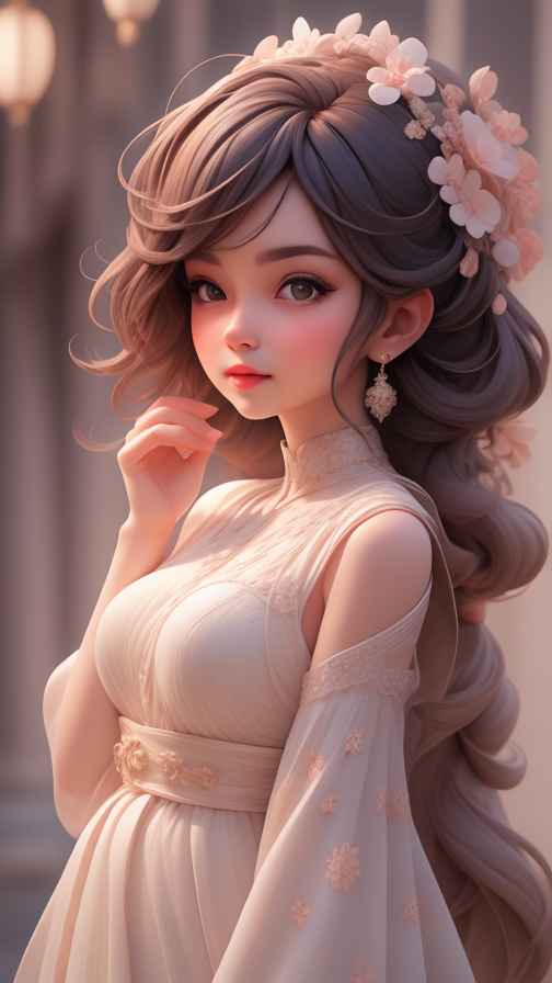 粉色女孩治愈系