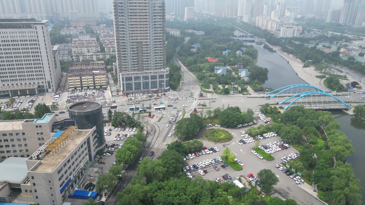  航拍山东菏泽丹阳路桥