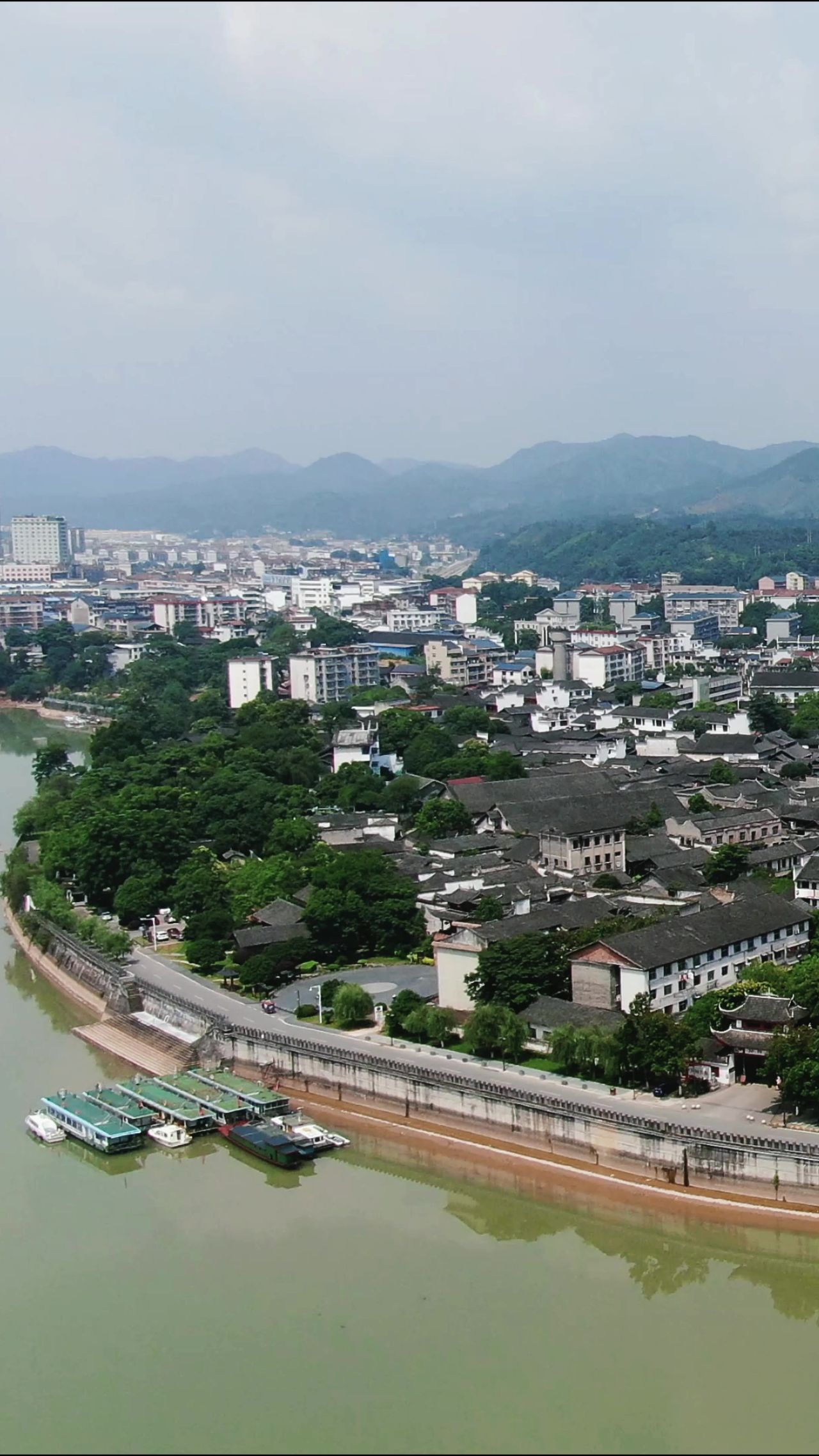 航拍湖南洪江黔阳古城4A景区竖屏