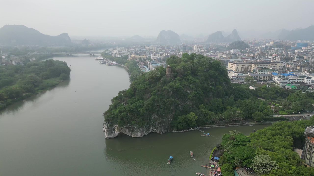 广西桂林山水风光航拍 