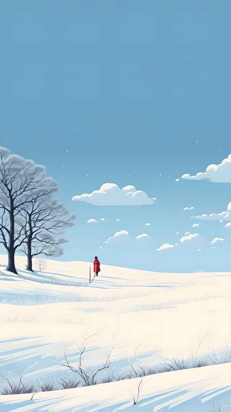 冬季唯美创意背景插画图 29