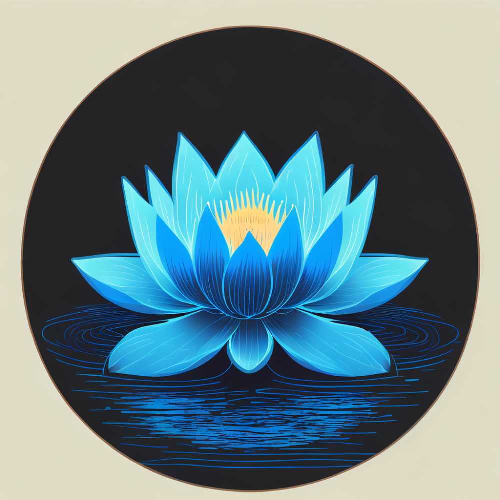 荧光睡莲的蓝色刻度矢量