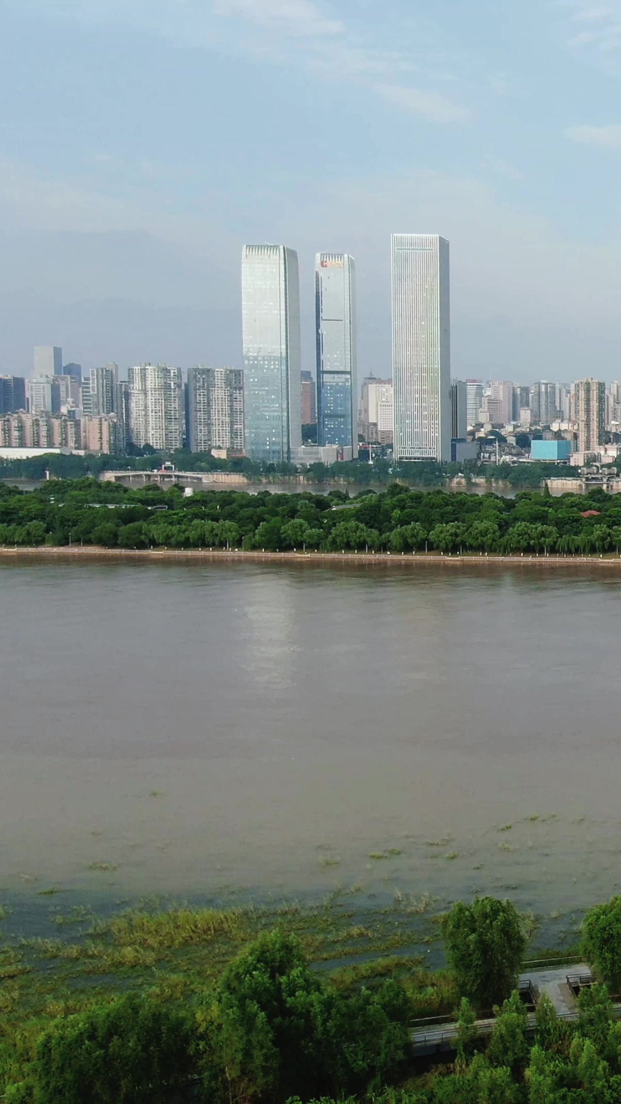 航拍湖南长沙城市风光 