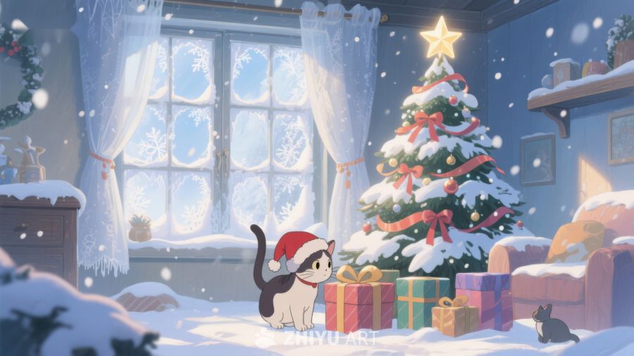 圣诞夜室内温馨场景 227