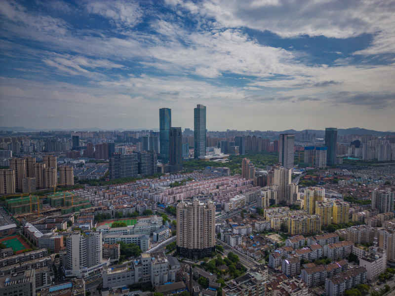 航拍 江苏 无锡 城市 风光 无锡建设