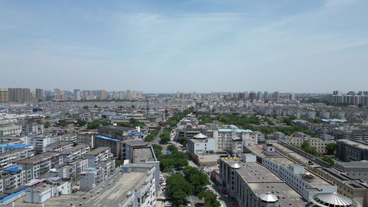 航拍河北保定城市建设