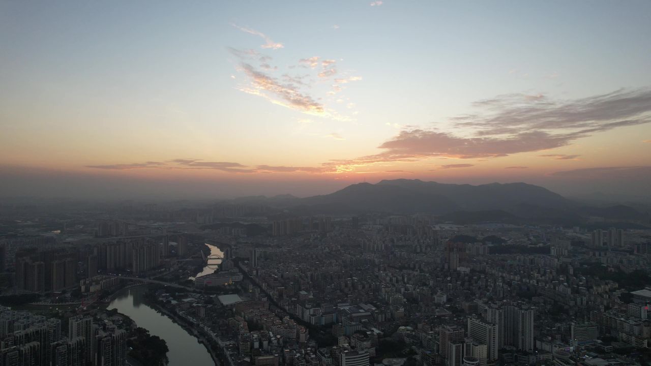 广东江门城市建设航拍 