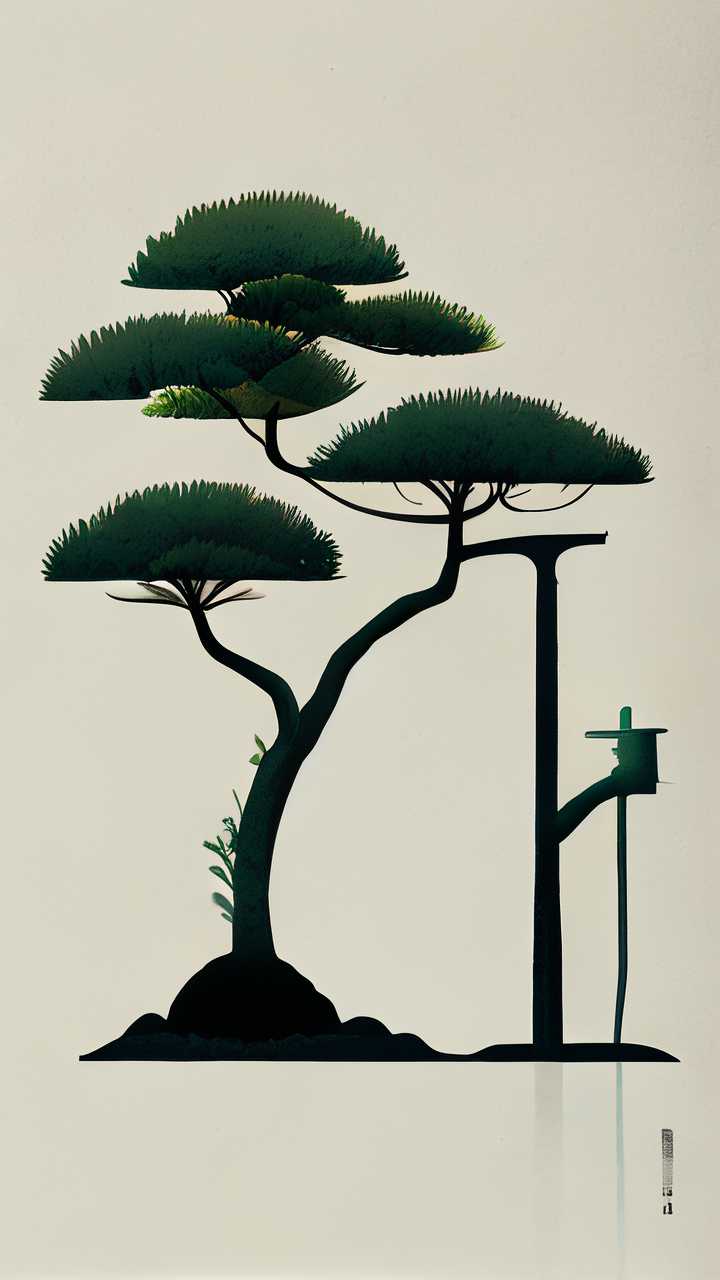 劳动节植树插画