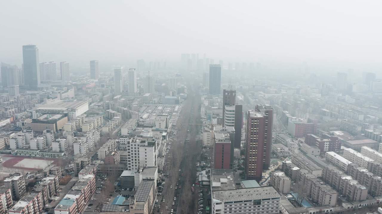 航拍山东淄博城市风景 6