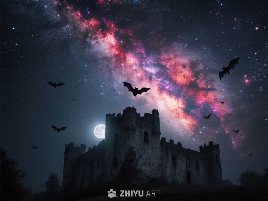 星空下的古堡与飞蝠 180
