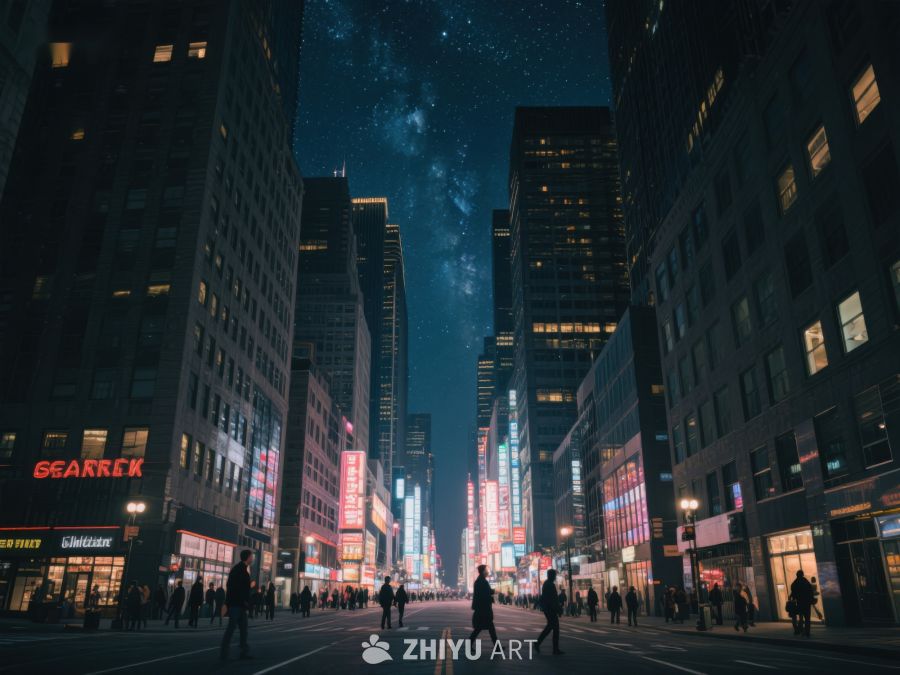 夜空下的城市街景 287