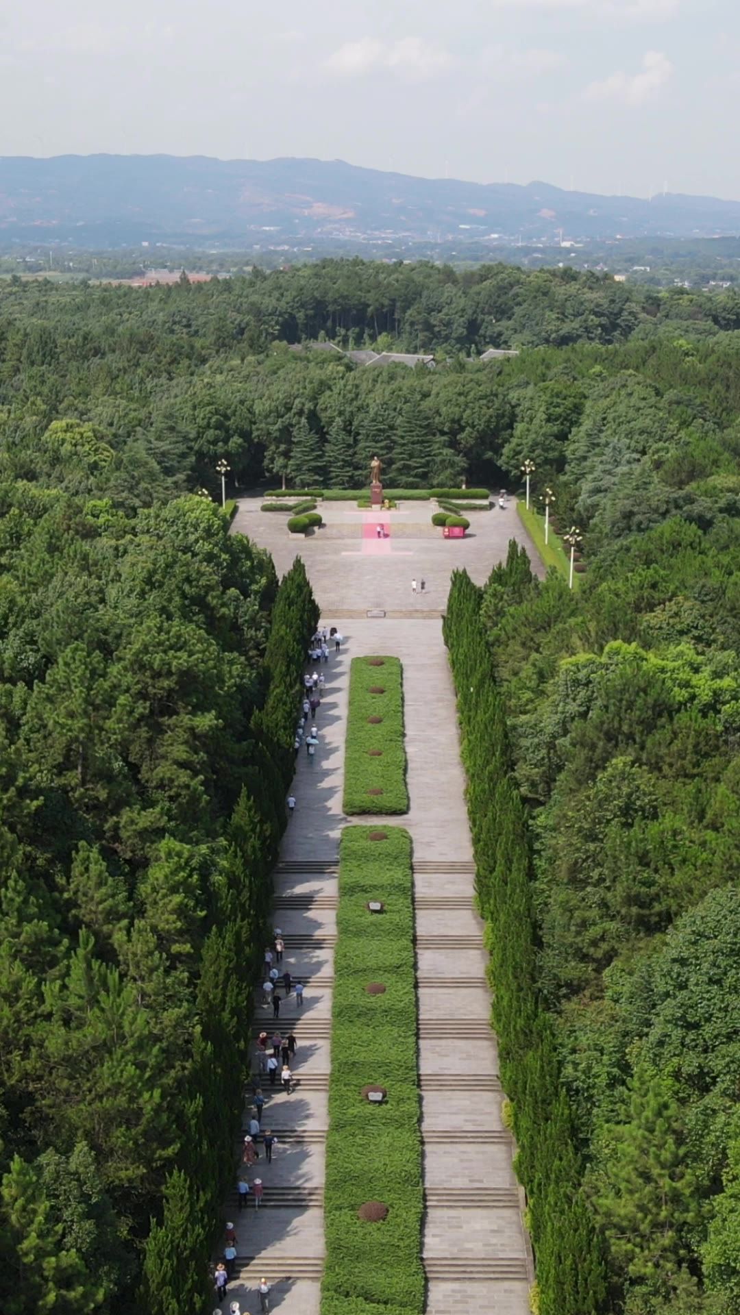  旅游景区湖南长沙刘少奇故居竖屏航拍