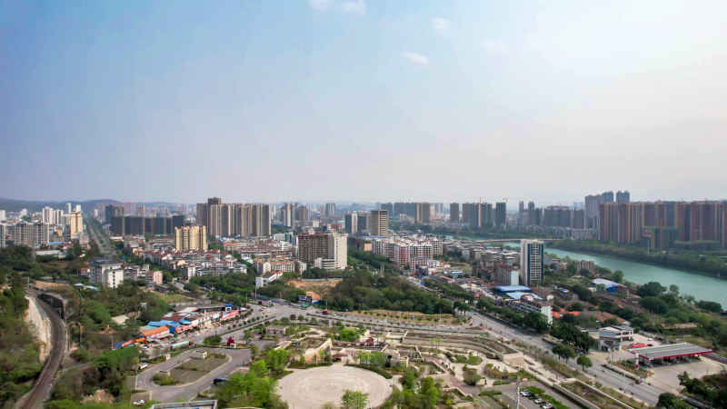 广西百色城市风光旅游景区航拍图 