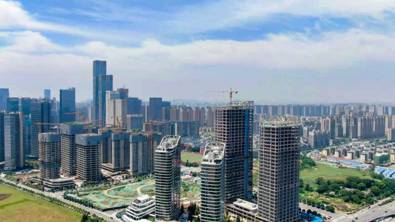湖南长沙城市风光航拍摄影图 