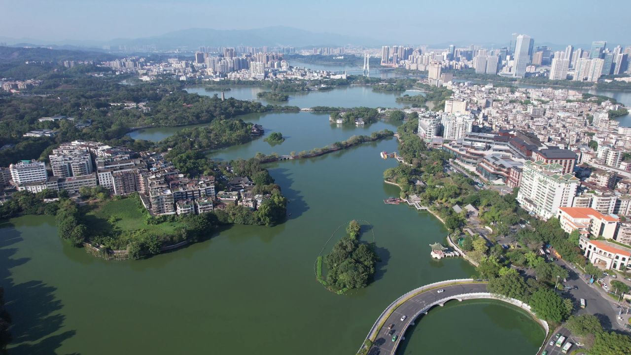 广东惠州城市风光航拍 