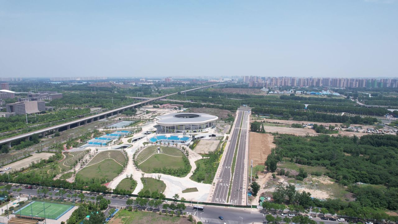 河南郑州城市风光地标建筑航拍 