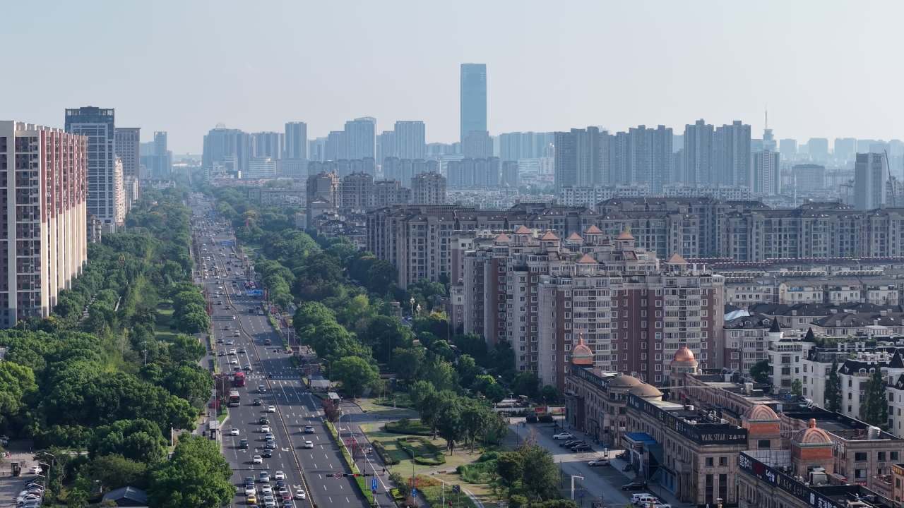 航拍昆山城市大景风光 4