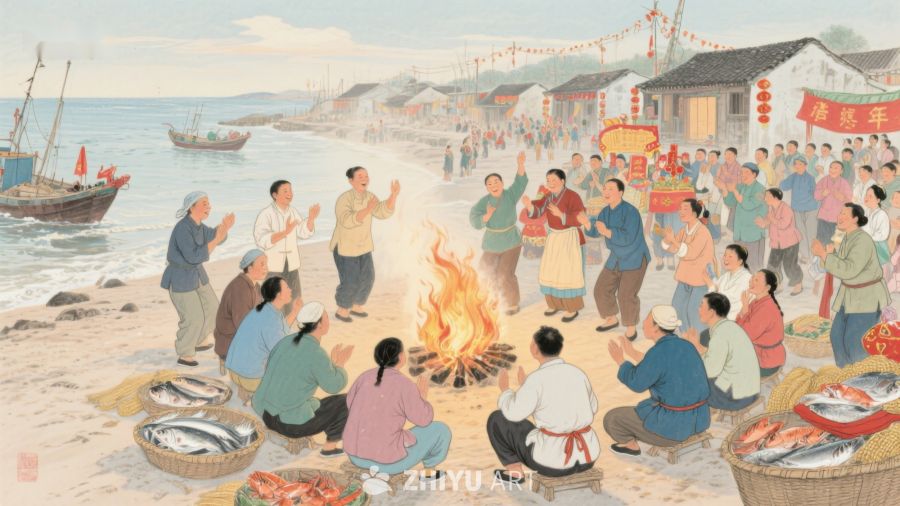海边村落欢庆节日 303