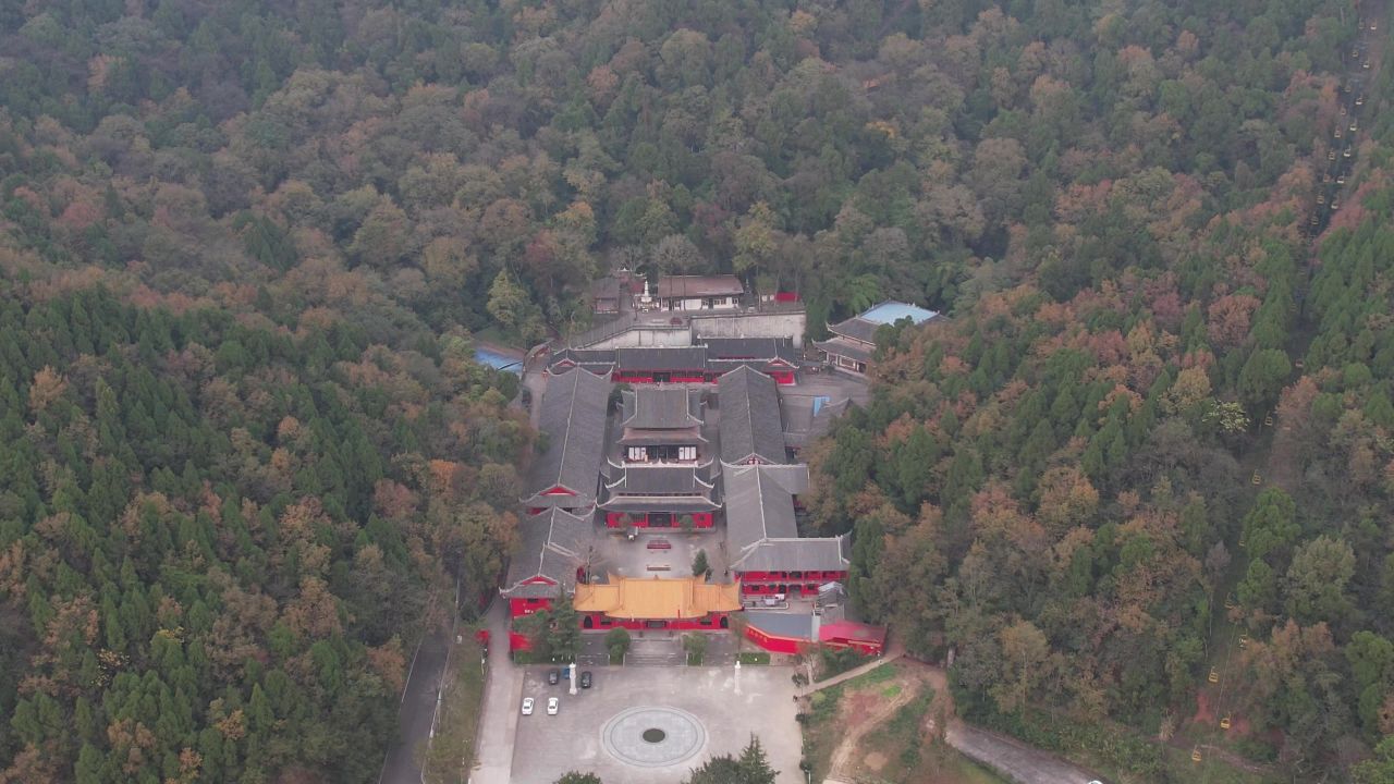  四川遂宁观音故里灵泉寺航拍 