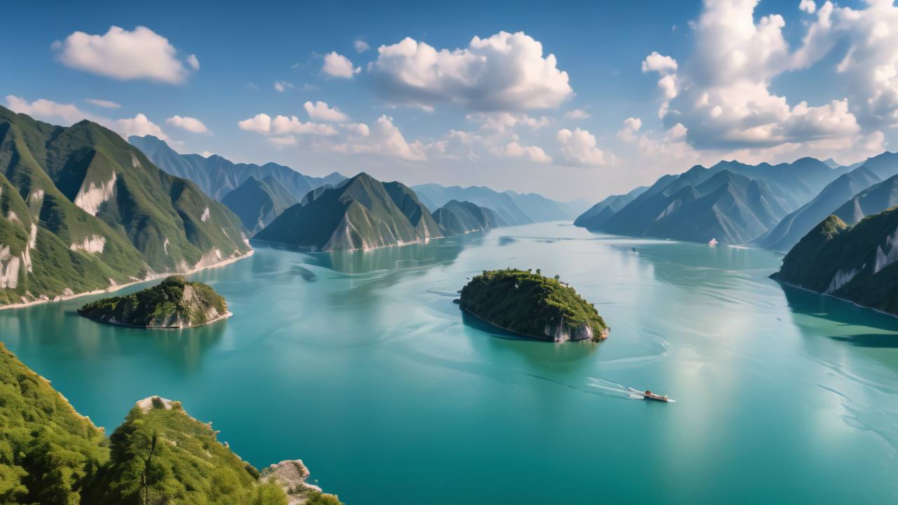 长江三峡日出日落云海航拍延时 28