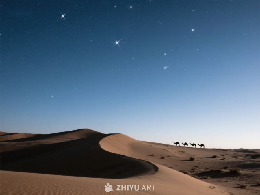 星空下的沙漠驼队 197