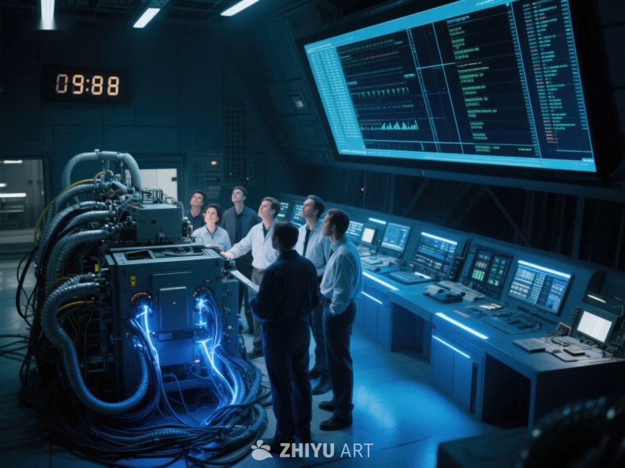 科技团队在控制室分析数据 206