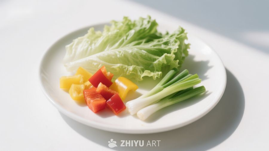 新鲜蔬菜拼盘摆盘