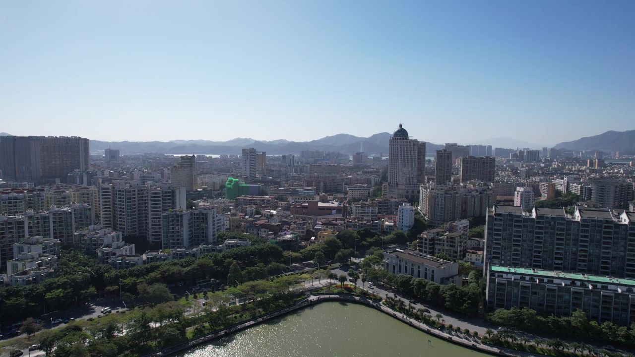  广东肇庆城市建设航拍