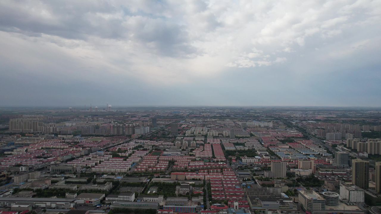  山东东营城市建设城市大景航拍