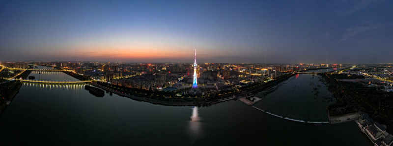 河南洛阳城市风光航拍全景图