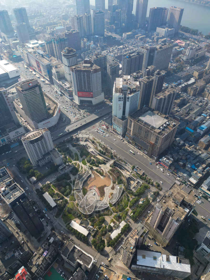 湖南长沙城市风光航拍摄影图