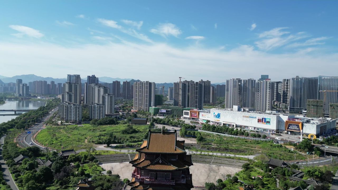 航拍宜春多胜楼