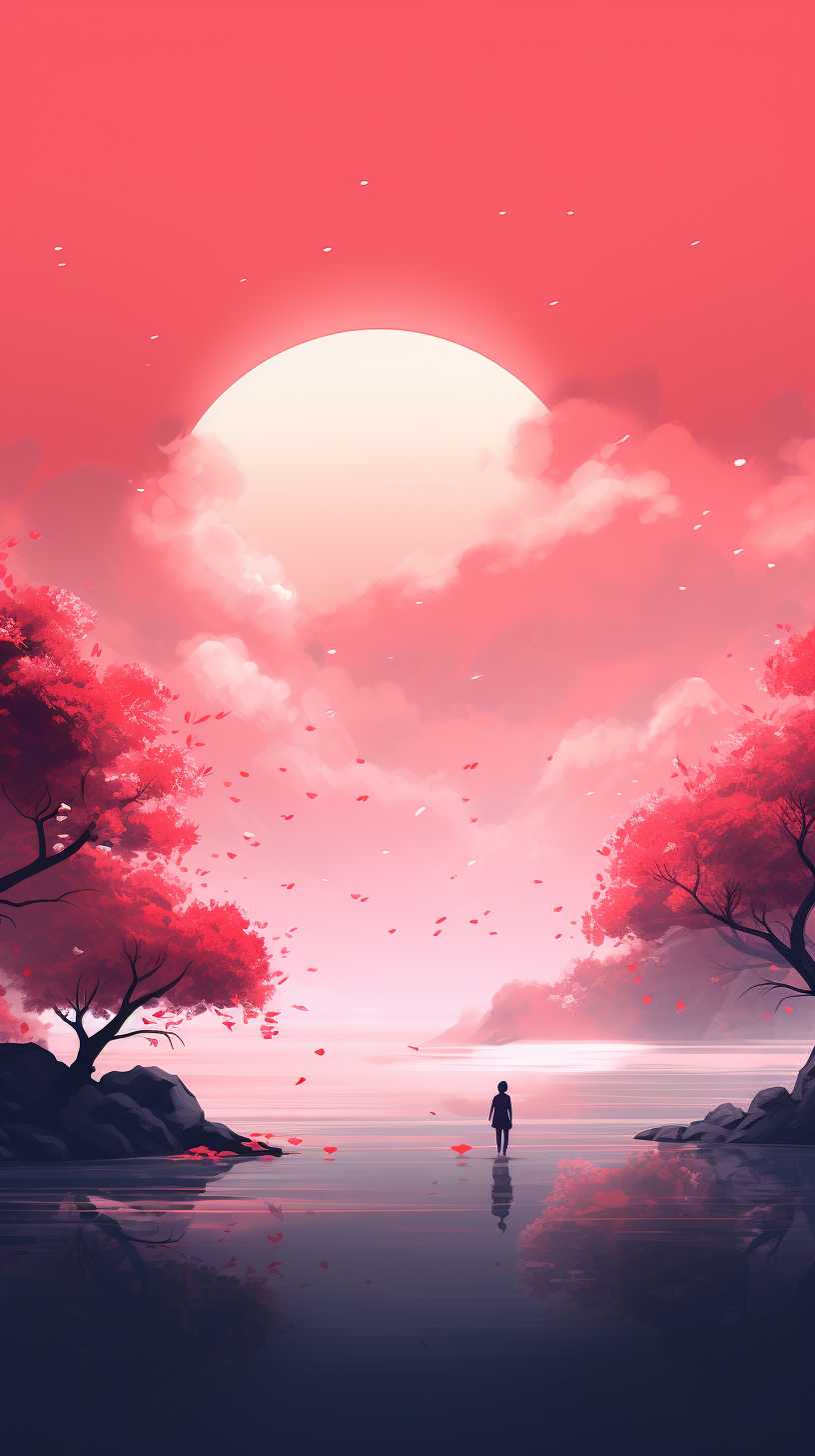 红色背景艺术图