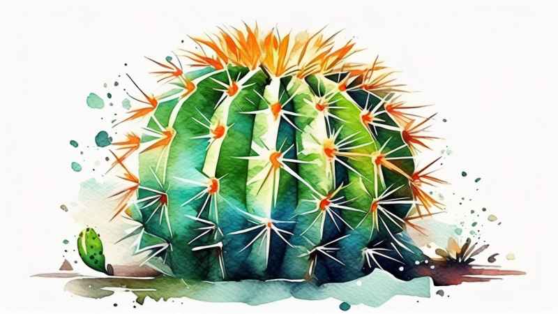 仙人掌自然植物插画 4