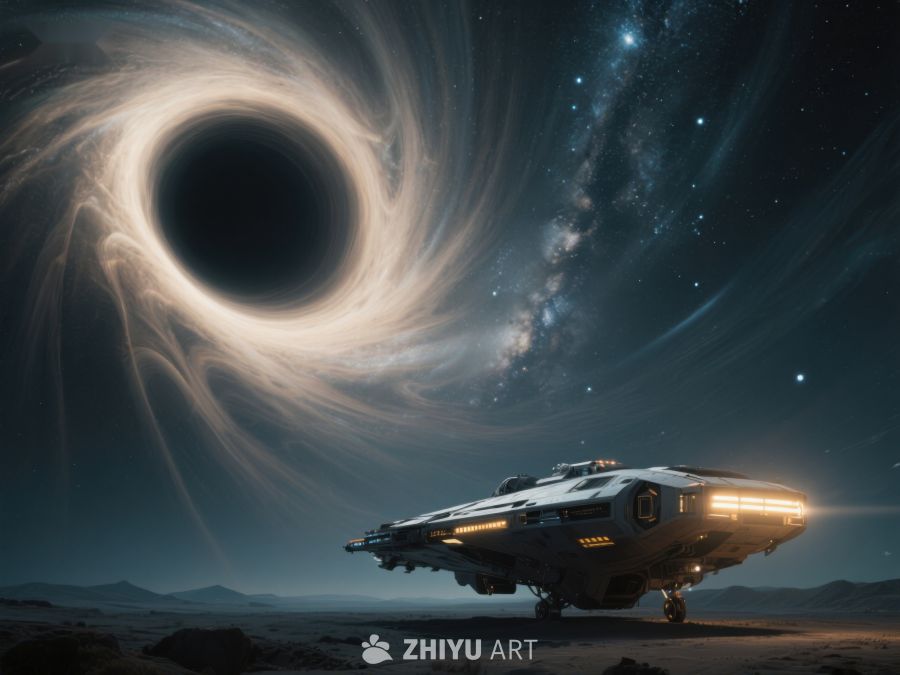 星际飞船临近黑洞的神秘场景 154