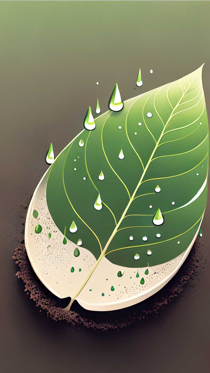 叶子水滴简约插画