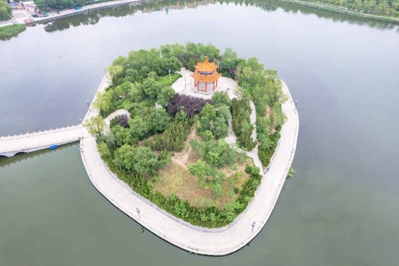 河北沧州城市风光地标建筑航拍图 