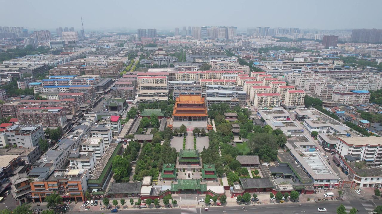 河南许昌城市风光地标建筑航拍 