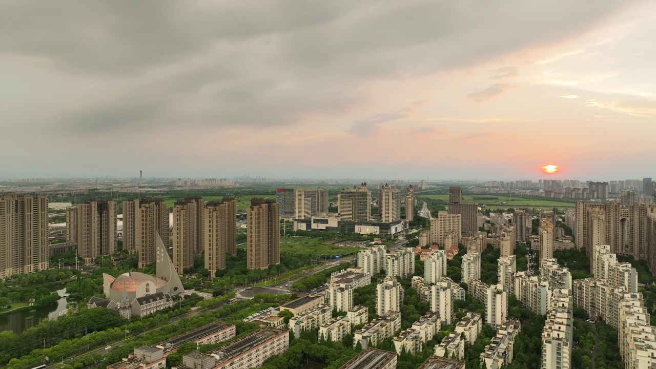 4K航拍昆山城市建筑风光大景 7
