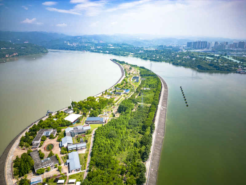 湖北宜昌长江风光航拍摄影图