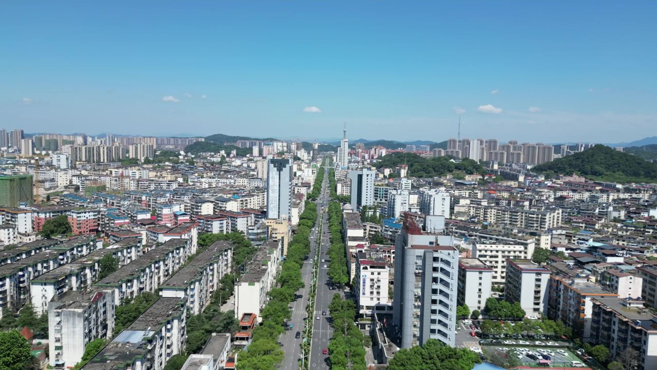 航拍江西宜春城市风光宜春建设