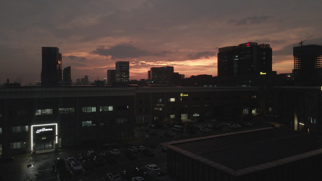 航拍-钱塘区-下沙-夜景-晴天 1