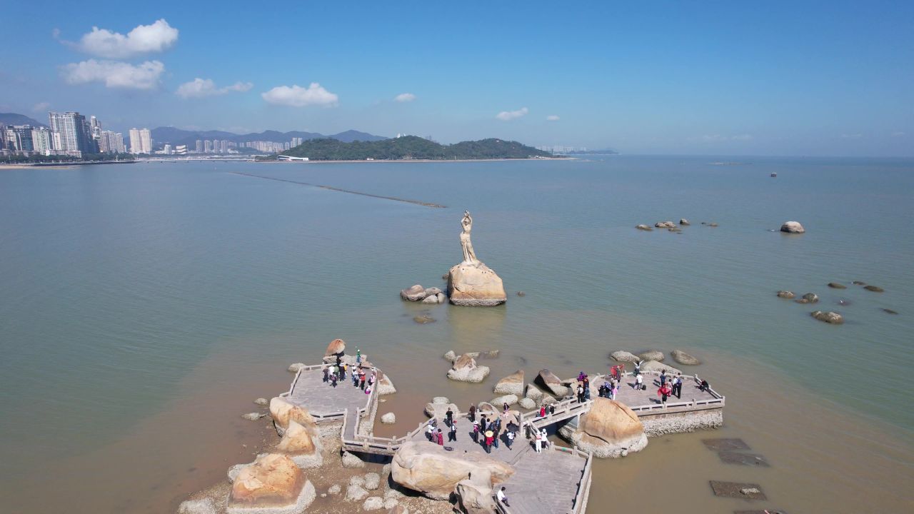广东珠海城市风光航拍 