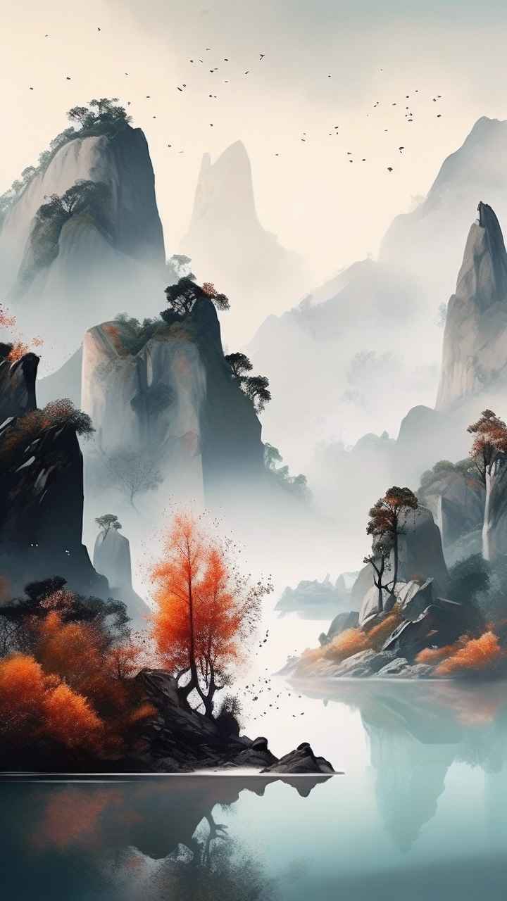 山水画国风背景 35