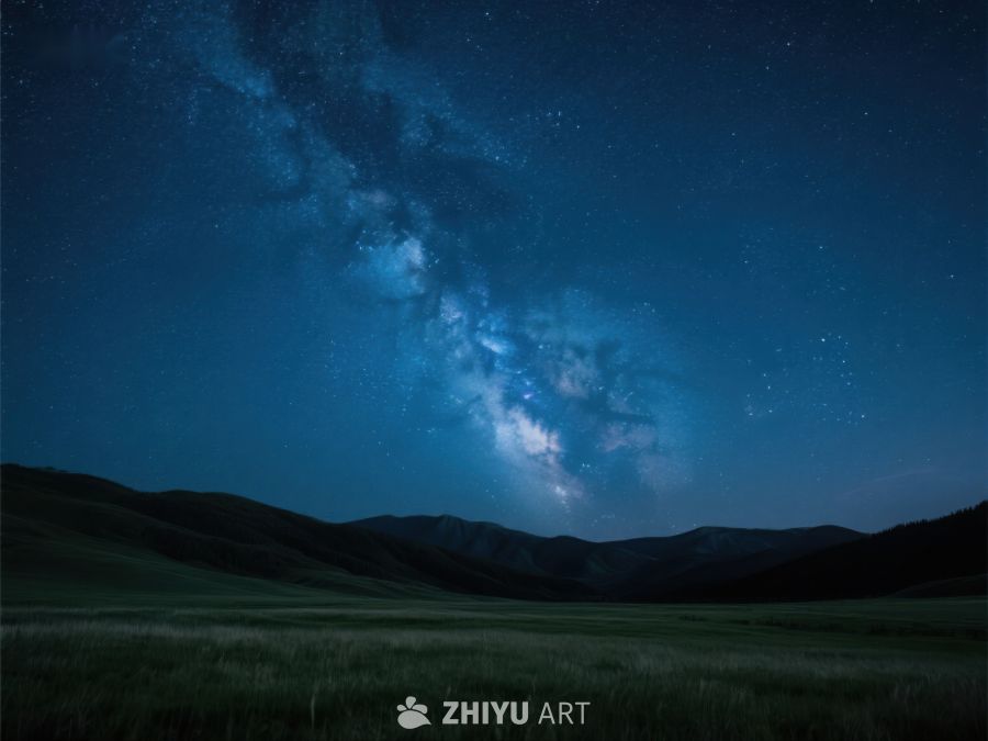 夜空下的草原与银河 283