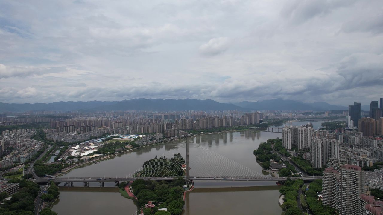 航拍福建福州城市风光