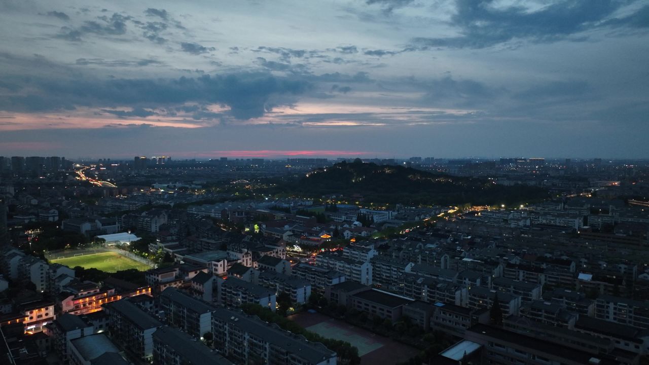 4K航拍昆山城市夜景风光 1