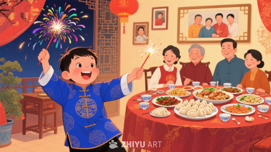 家庭欢聚共庆传统节日 466